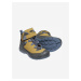 Černo-hořčicové dětské kožené nepromokavé zimní boty Keen Redwood Mid