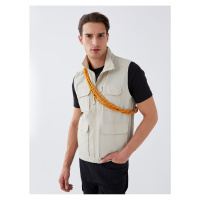 LC Waikiki Standard Fit Men's Hunting Vest with a Stand Up Collar.