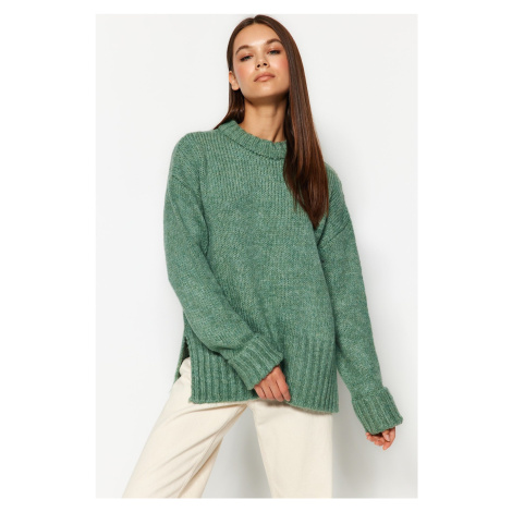 Trendyol Mint Soft Textured Thick Crewneck Knitwear Sweater