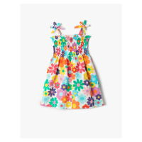 Kotonové šaty s květinovými ramínky z bavlny Gippe