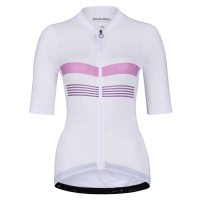 HOLOKOLO Cyklistický dres s krátkým rukávem - SPORTY LADY - bílá/růžová