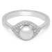 Brilio Silver Půvabný stříbrný prsten s pravou perlou ML05671L