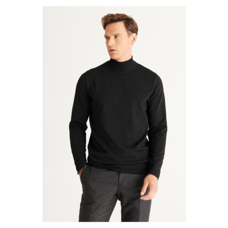 ALTINYILDIZ CLASSICS Men's Black Standard Fit Normal Cut Half Turtleneck Knitwear Sweater. AC&Co / Altınyıldız Classics