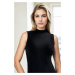 90805 Dewberry Sleeveless Turtleneck Women Undershirt-BLACK