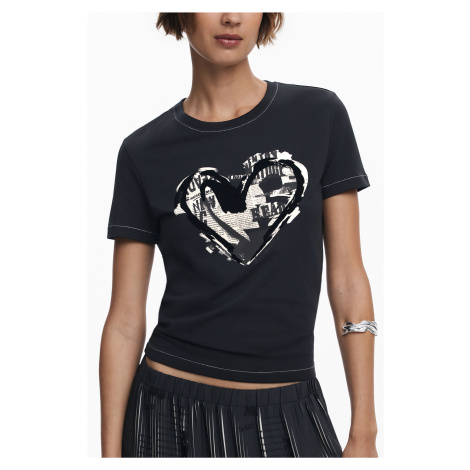 Dámské tričko s potiskem srdce Desigual