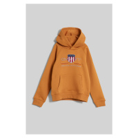 MIKINA GANT ARCHIVE SHIELD HOODIE hnědá