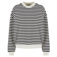 Urban Classics Ladies Oversized Striped Crewneck Dámská mikina cerná/bílá