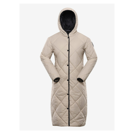 Béžový dámský zimní prošívaný kabát NAX ZARGA