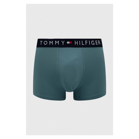 Boxerky Tommy Hilfiger pánské, zelená barva