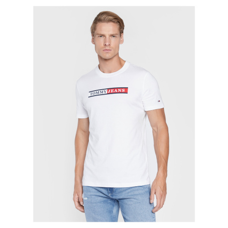 Tommy Jeans pánské bílé tričko Essential Tommy Hilfiger