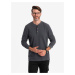 Ombre Men's waffle knit neck button-up longsleeve - graphite