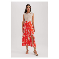 DEFACTO A Cut Flower Normal Waist Midi Skirt