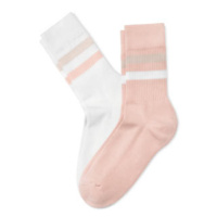 Ponožky s žebrovanou strukturou, 2 páry, růžové a bílé , vel. 35-38