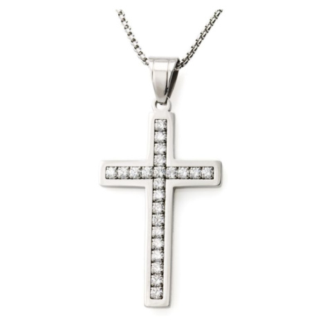 Linda's Jewelry Náhrdelník kříž Shiny chirurgická ocel INH018