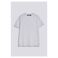 Tričko karl lagerfeld relax fit monogram print tee šedá