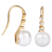 JwL Luxury Pearls Zlacené stříbrné visací náušnice s pravou perlou JL0411