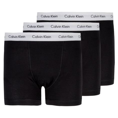 Pánské černé boxerky Calvin Klein s bílou gumou - set 3 ks