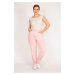 Şans Women's Pink Plus Size 5 Pocket Lycra Free Jeans