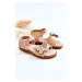 Dětské kožené sandály motýlci Béžoví Rolly
