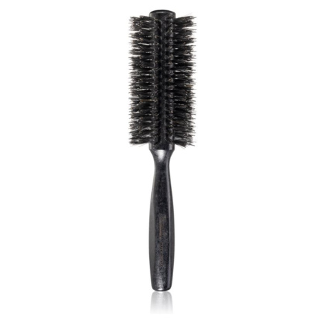 Janeke Black Line Tumbled Wood Hairbrush Ø 55mm kulatý kartáč na vlasy s nylonovými a kančími št