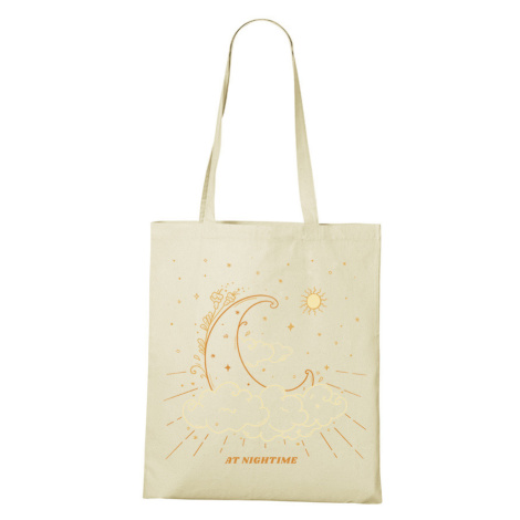 Plátěná taška s potiskem noci s nápisem At nighttime - skvělý dárek pro ženu BezvaTriko
