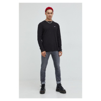 Bavlněný svetr Tommy Jeans pánský, černá barva, lehký