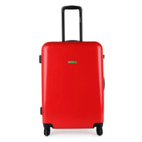 United Colors of Benetton Skořepinový cestovní kufr Cocoon M 65 l – červený