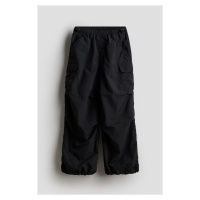 H & M - Nylonové kalhoty parachute - černá
