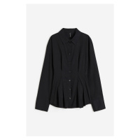 H & M - Popelínová košile's projmutým pasem - černá