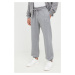 Bavlněné kalhoty Trussardi pánské, šedá barva, hladké