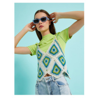 Koton Geometric Patterned Knitted Crop Undershirt