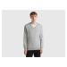 Benetton, V-neck Sweater In Pure Cotton