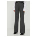Kalhoty Mos Mosh dámské, šedá barva, jednoduché, high waist