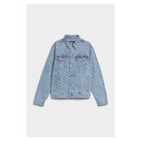 Bunda karl lagerfeld kl printed denim jacket růžová