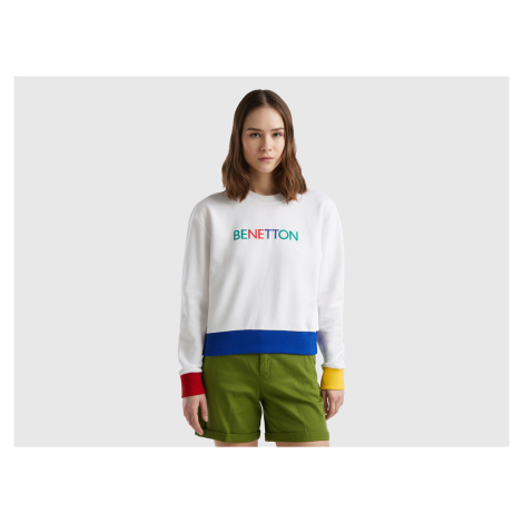 Benetton, 100% Cotton Sweatshirt With Logo Print United Colors of Benetton