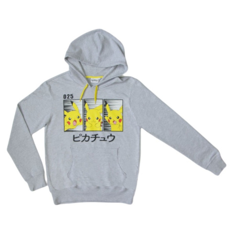 Šedá pánská mikina Pokemon Pikachu BASIC