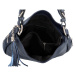 Luxusní dámská kožená kabelka přes rameno Euda, tmavě modrá