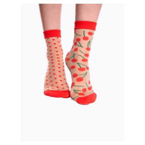 Veselé dámské silonkové ponožky Dedoles Třešně a puntíky (DRNS1041)