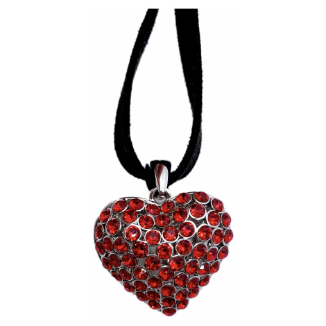 Stříbrný náhrdelník s červenými kamínky