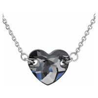 Evolution Group Stříbrný náhrdelník s krystaly Swarovski šedé srdce 32020.5