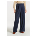 KALHOTY GANT WIDE STRETCH LINEN PANT modrá