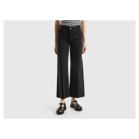 Benetton, High-waisted Trousers With Wide Leg