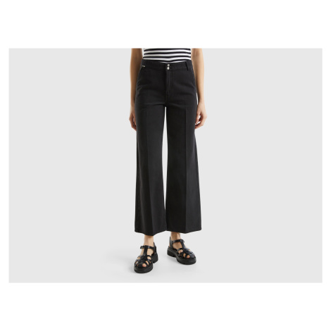 Benetton, High-waisted Trousers With Wide Leg United Colors of Benetton
