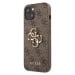 Guess PU 4G Metal Logo Zadní Kryt pro iPhone 13 Brown