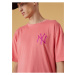 Růžové pánské oversize tričko New Era