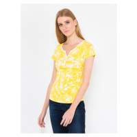 Žluté květované tričko CAMAIEU - Dámské