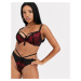 Pour Moi Imagine fuller bust half cup bra with strapping and tassel detail-Red
