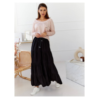 Black flared maxi skirt By o la la