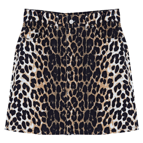 Trendyol Sukně světle hnědá / černá / bílá