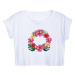 Dámské tričko Organic Crop Top Rámeček - tropické květiny